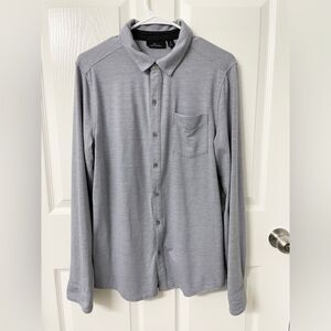Marc Anthony Men’s Gray Long Sleeve Button-Up Shirt – Size M Slim Fit